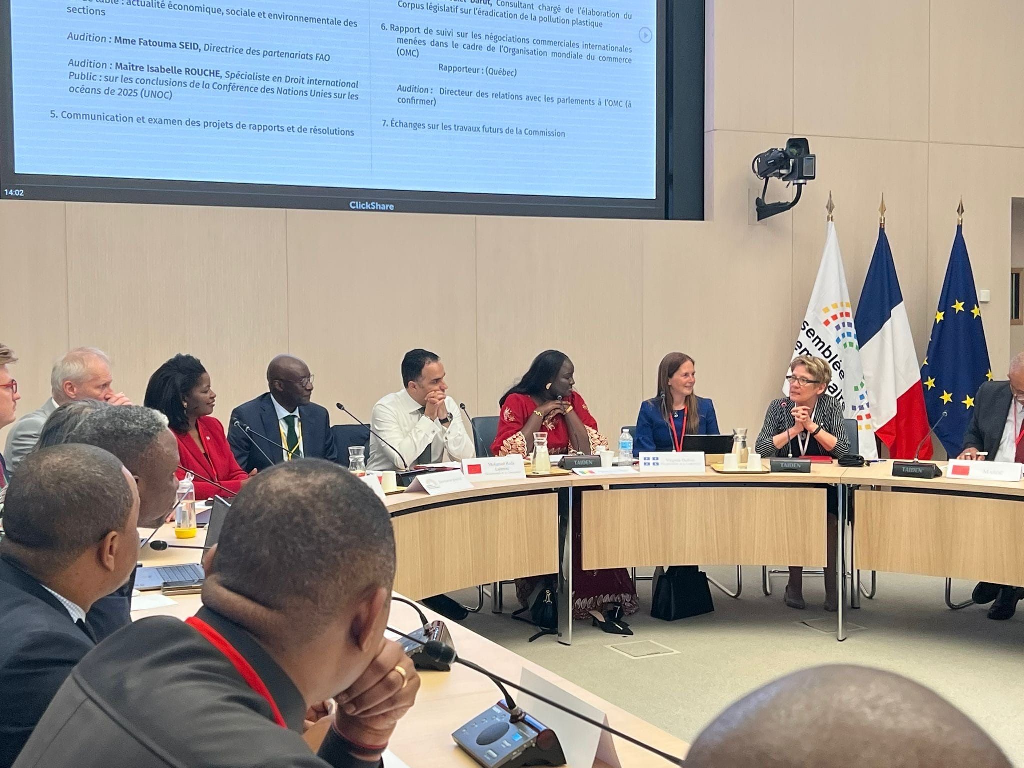 Une vue d'une séance de commission lors de la 50e session de l'Assemblée parlementaire francophone, une illustration que "la Francophonie n’est pas seulement une langue partagée, mais un espace de dialogue politique, de diplomatie parlementaire et de solidarité active".